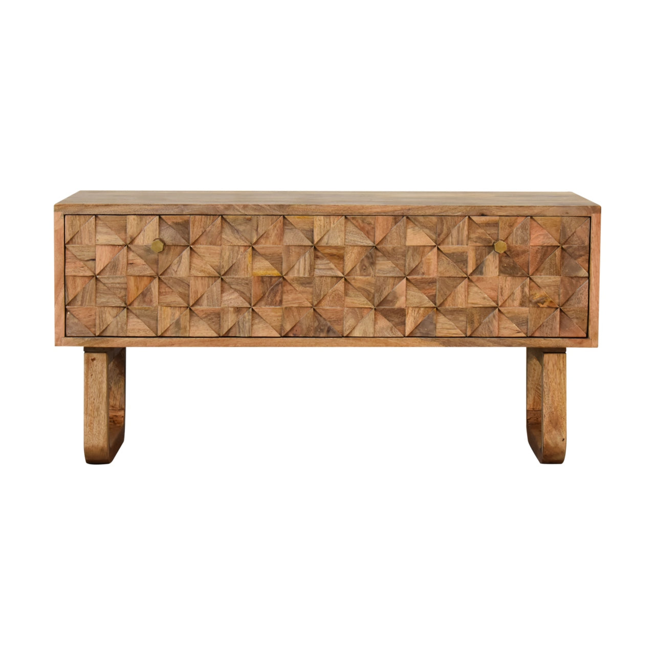 Banc de Rangement Sculpté Ananas Finition Chêne