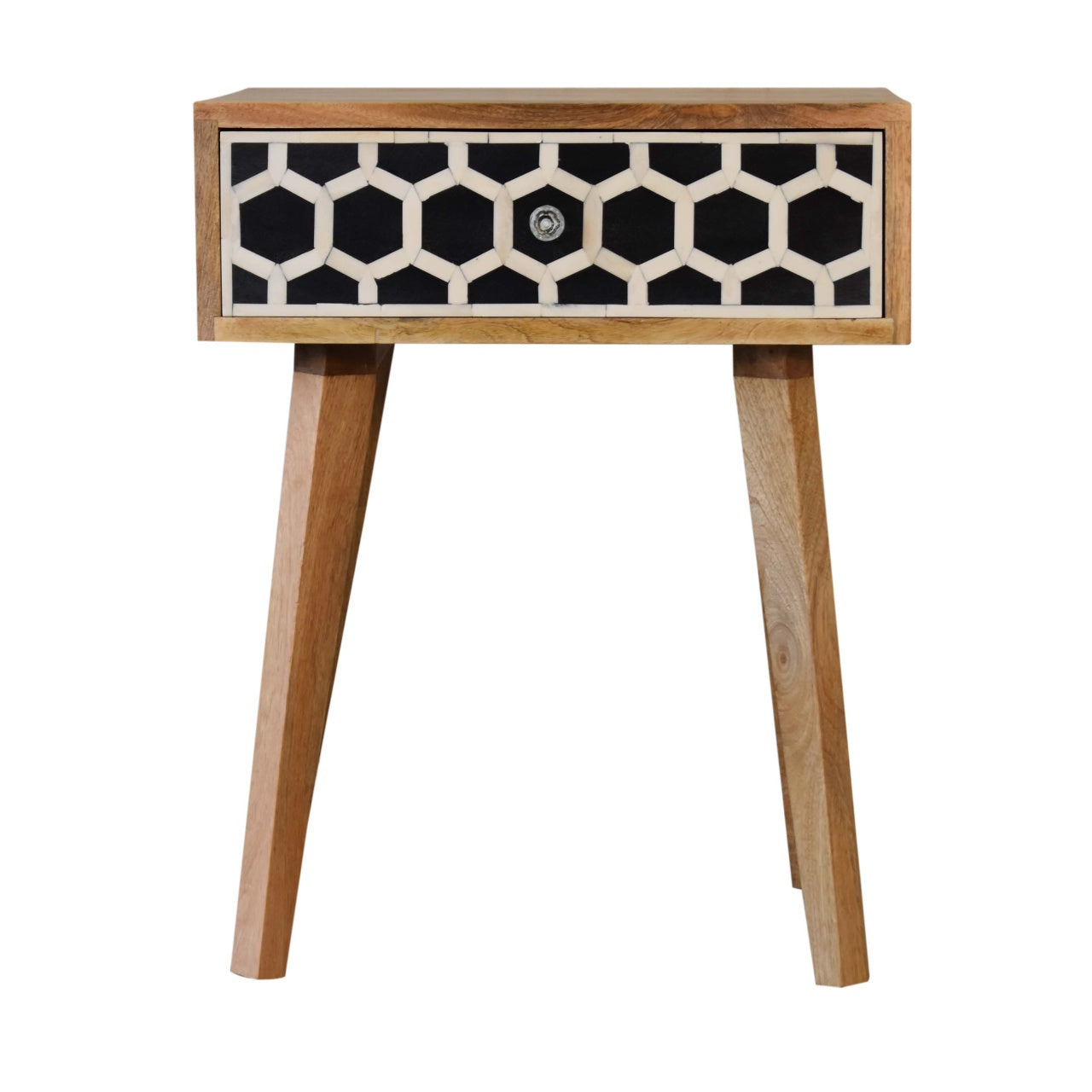Table de chevet Bone marqueté Tapered