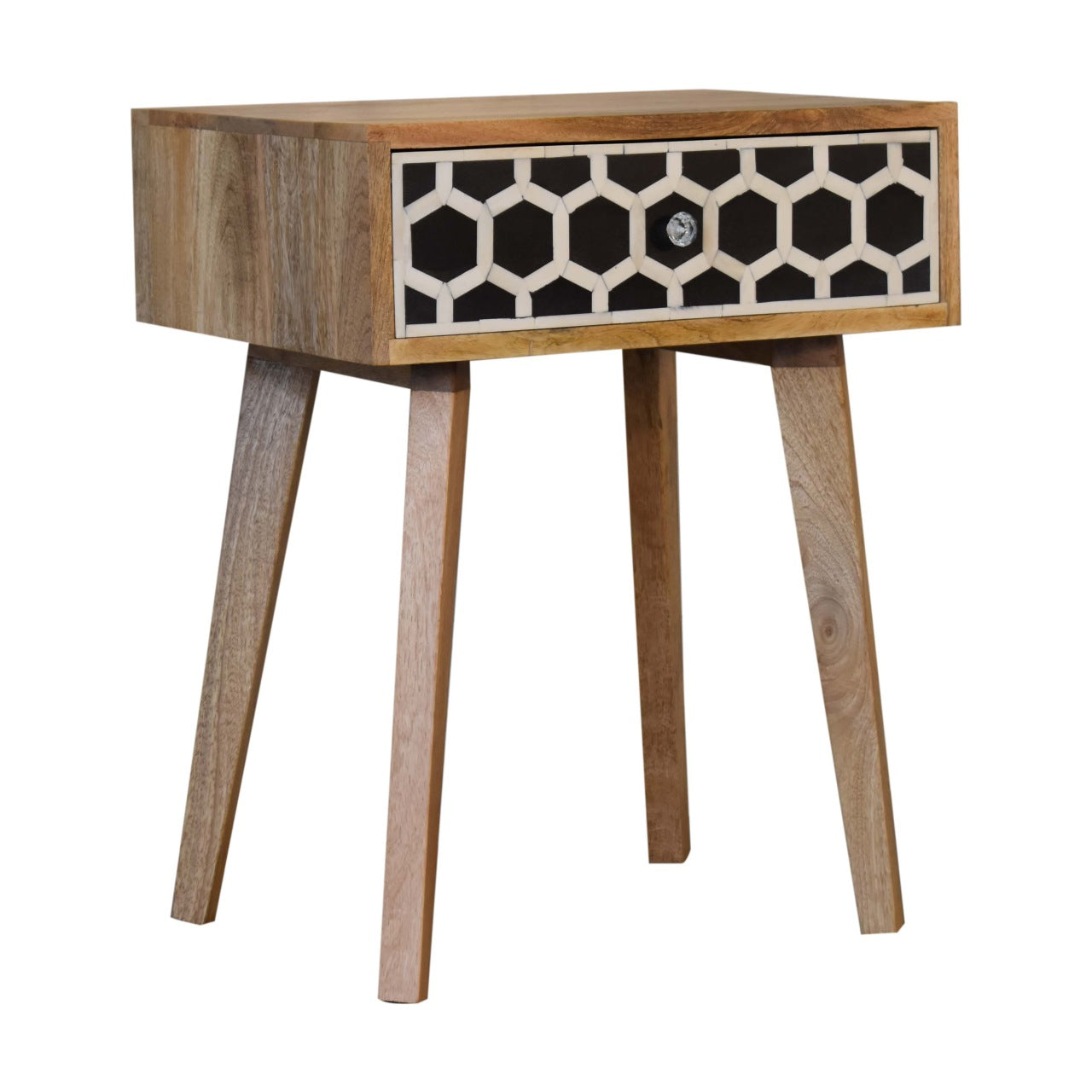 Table de chevet Bone marqueté Tapered