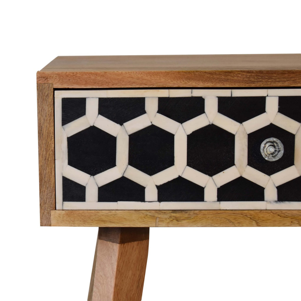 Table de chevet Bone marqueté Tapered