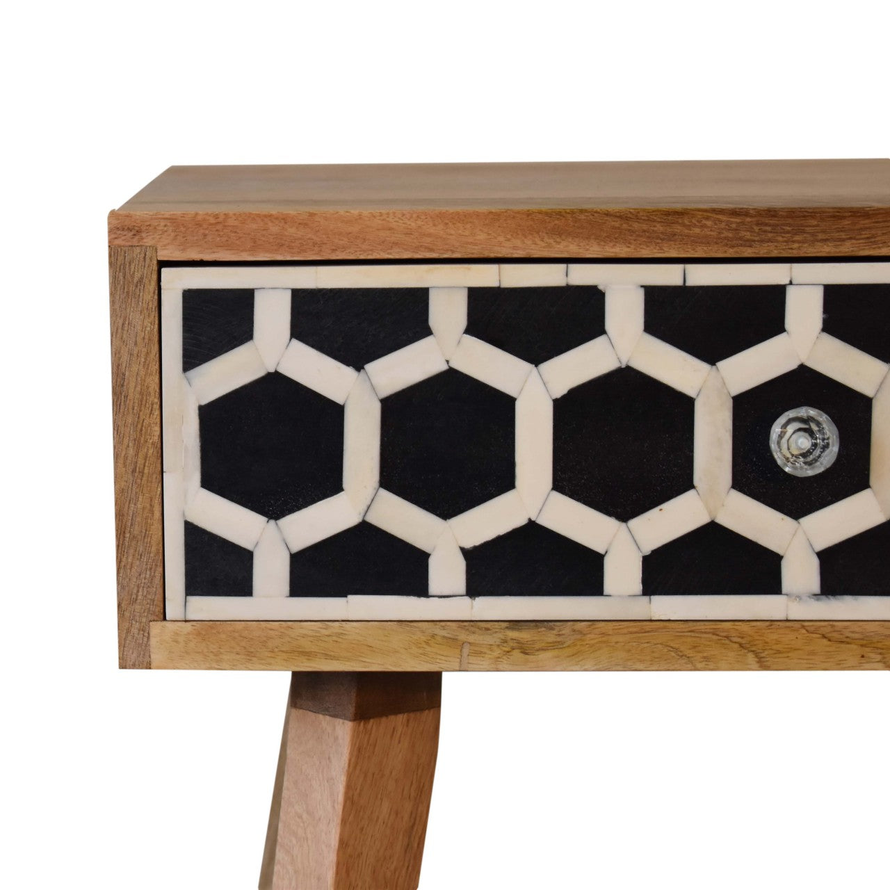Table de chevet Bone marqueté Tapered
