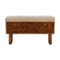Banc de Rangement Châtaigne Sculpté « U »