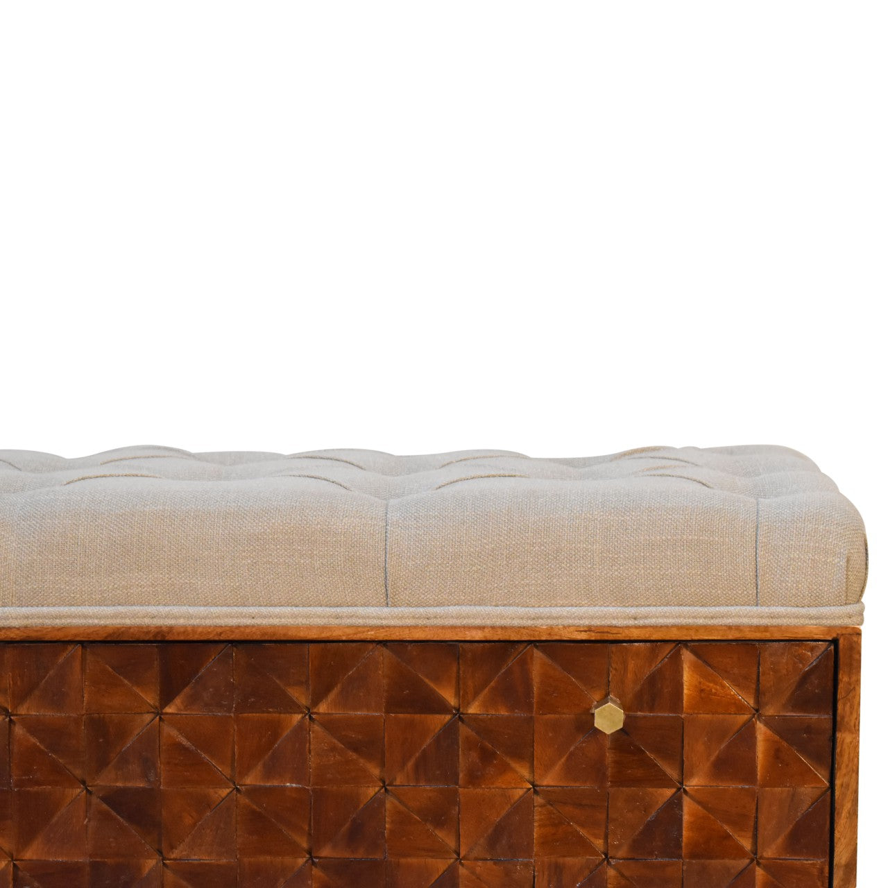 Banc de Rangement Châtaigne Sculpté « U »