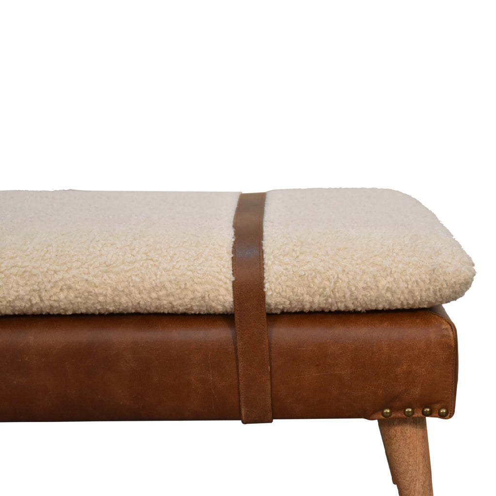 Banc bouclé buffle cuir