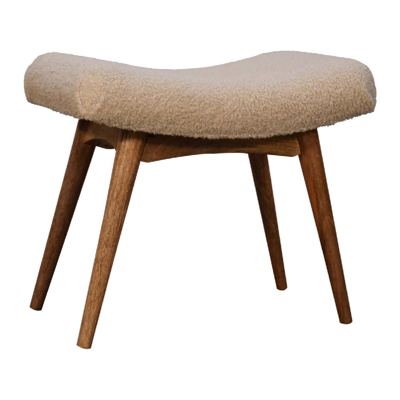 Banc bouclé crème courbé