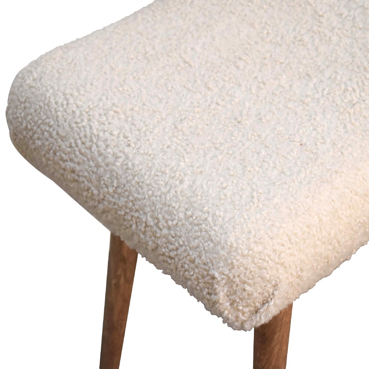 Banc bouclé crème courbé