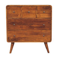 Commode 5 Tiroirs (3+2) courbé châtaigne