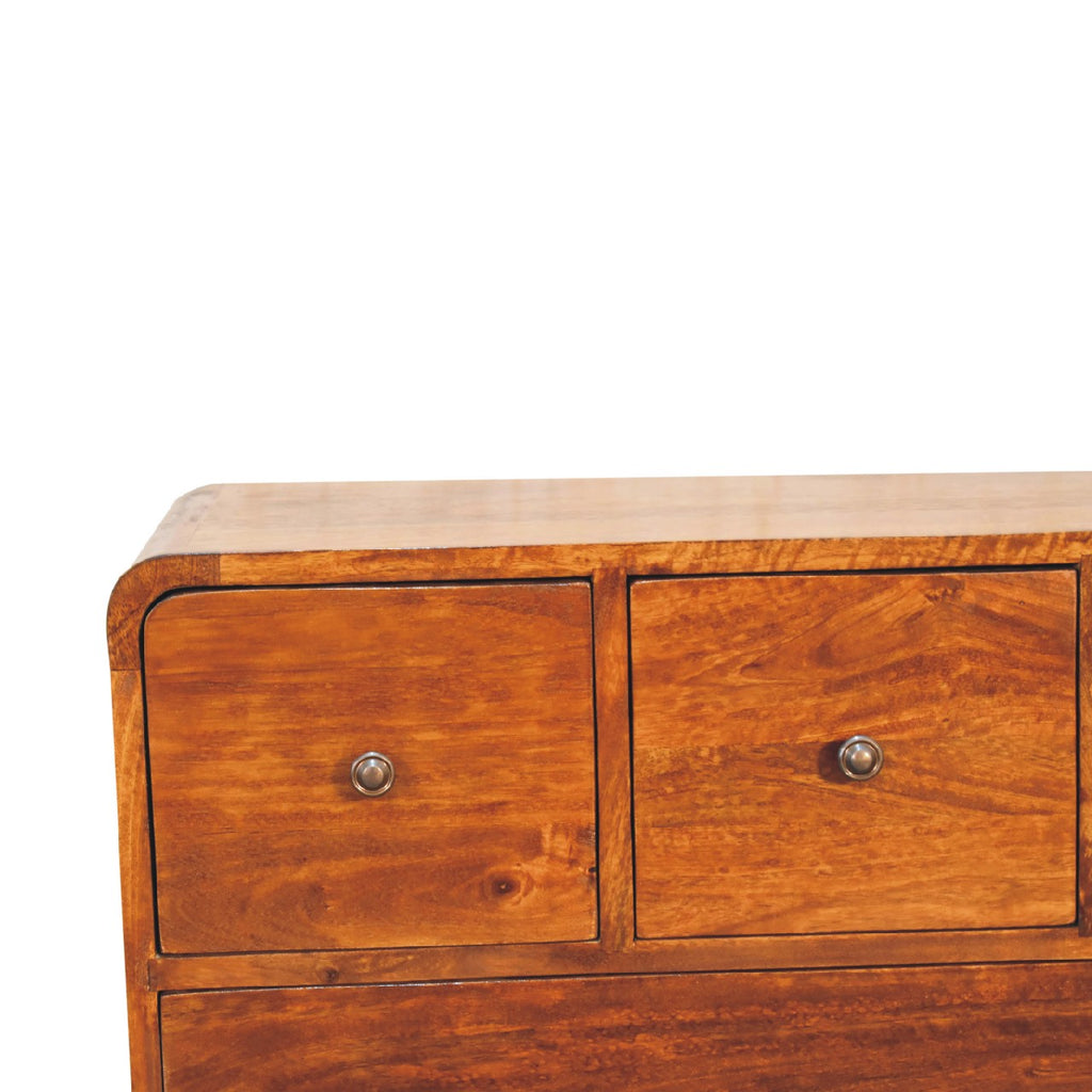 Commode 5 Tiroirs (3+2) courbé châtaigne