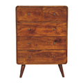 Commode Courbée 5 Tiroirs (2+3) Châtaigne