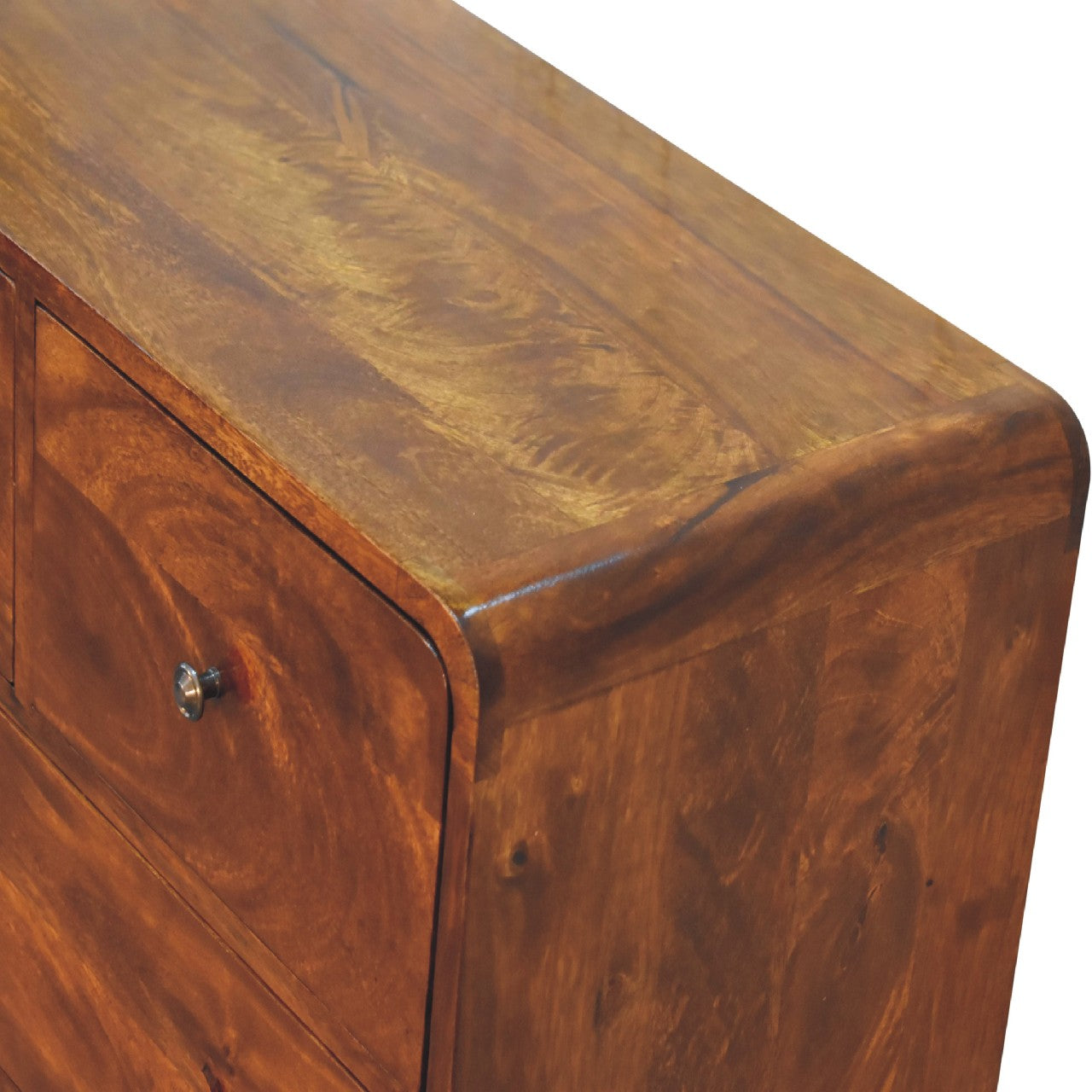 Commode Courbée 5 Tiroirs (2+3) Châtaigne