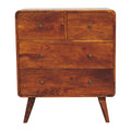 Commode Courbée 4 Tiroirs (2+2) Châtaigne