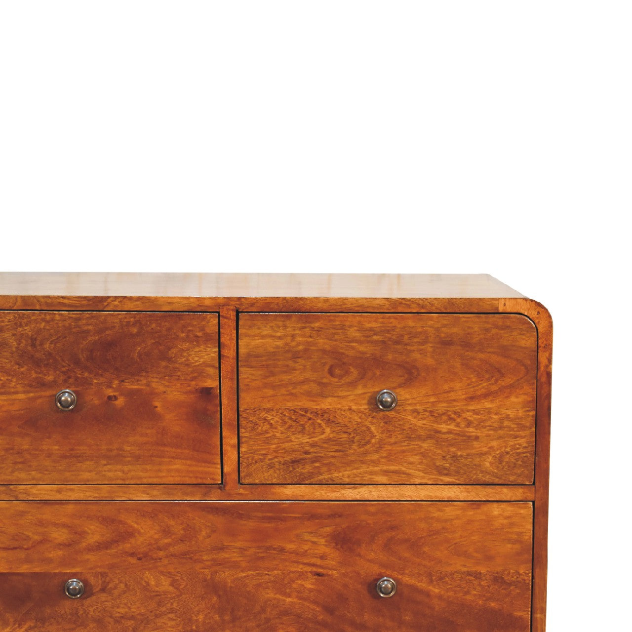 Commode Courbée 4 Tiroirs (2+2) Châtaigne