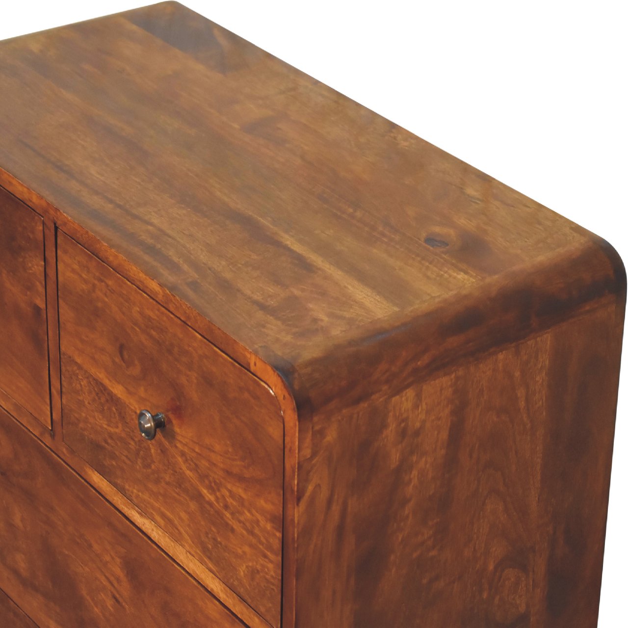 Commode Courbée 4 Tiroirs (2+2) Châtaigne