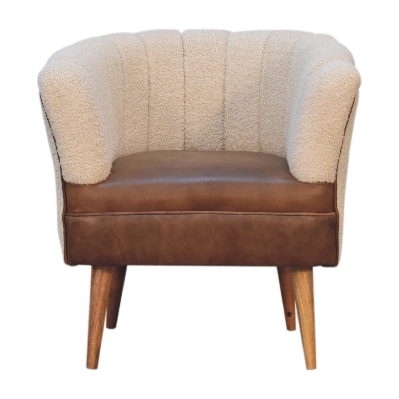 Fauteuil bouclé crème buffle