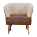 Fauteuil bouclé crème buffle