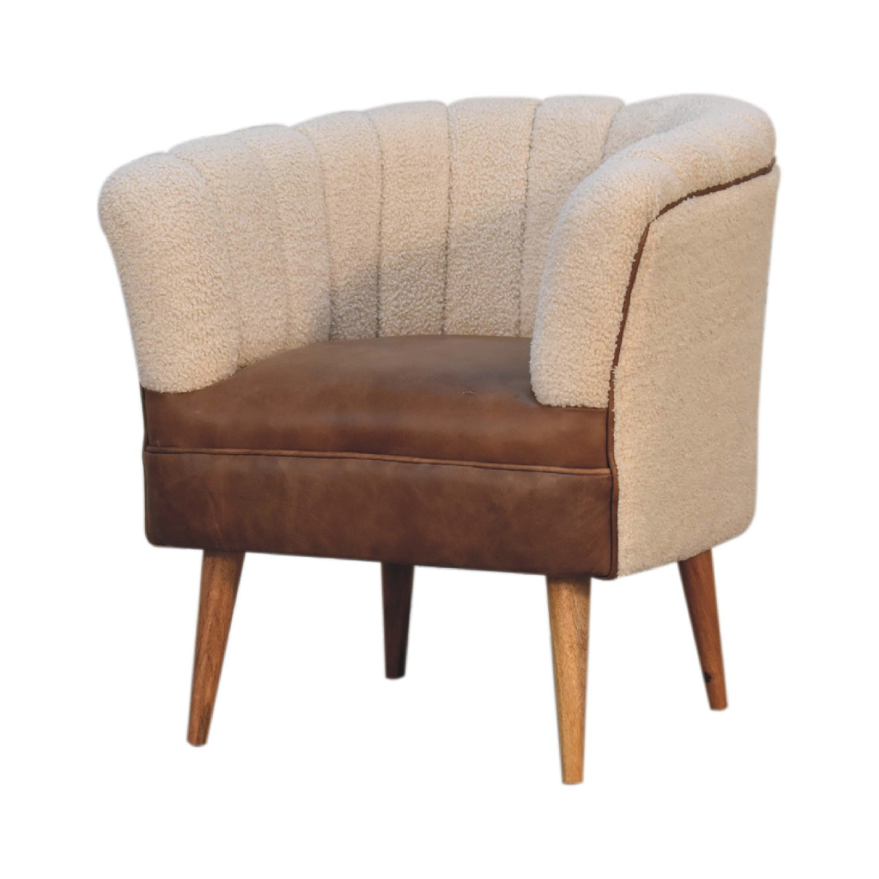 Fauteuil bouclé crème buffle