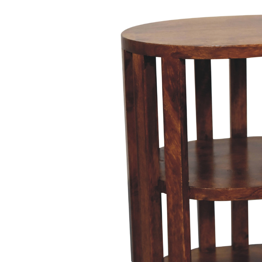 Table de chevet Ariella double Shelf châtaigne