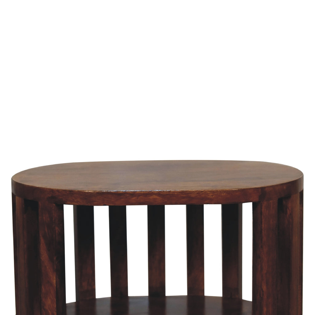 Table de chevet Ariella double Shelf châtaigne