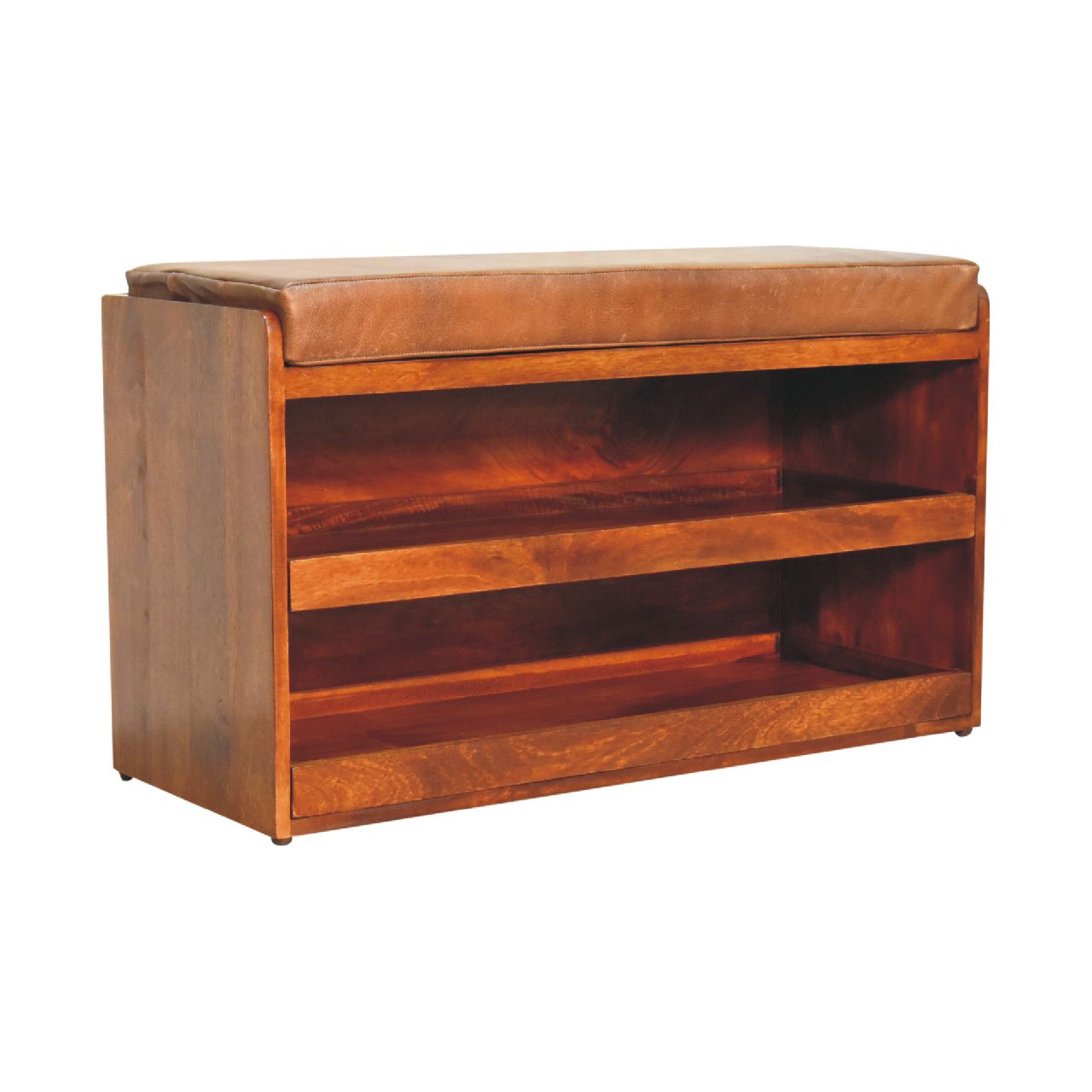 Banc à chaussures buffle châtaigne