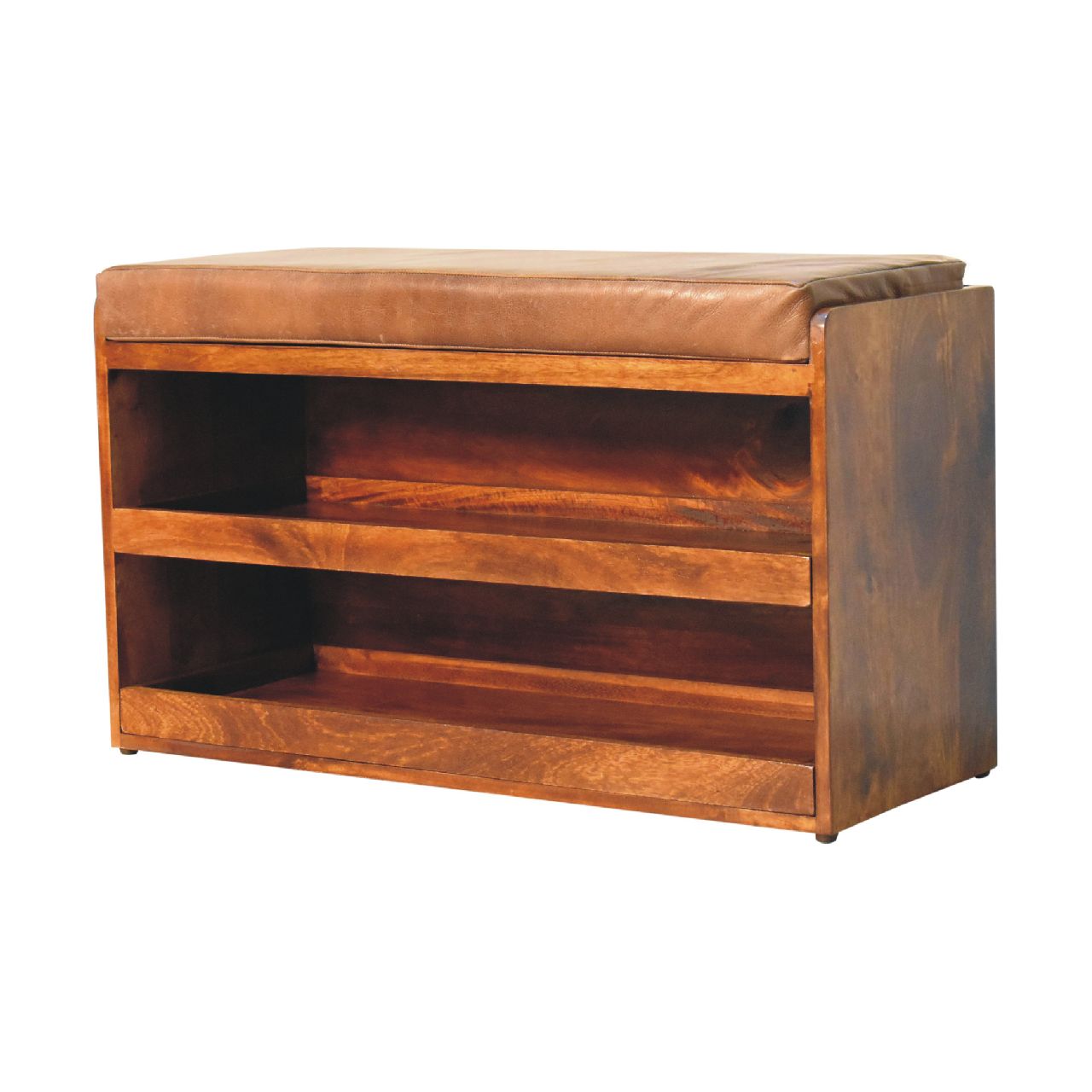 Banc à chaussures buffle châtaigne