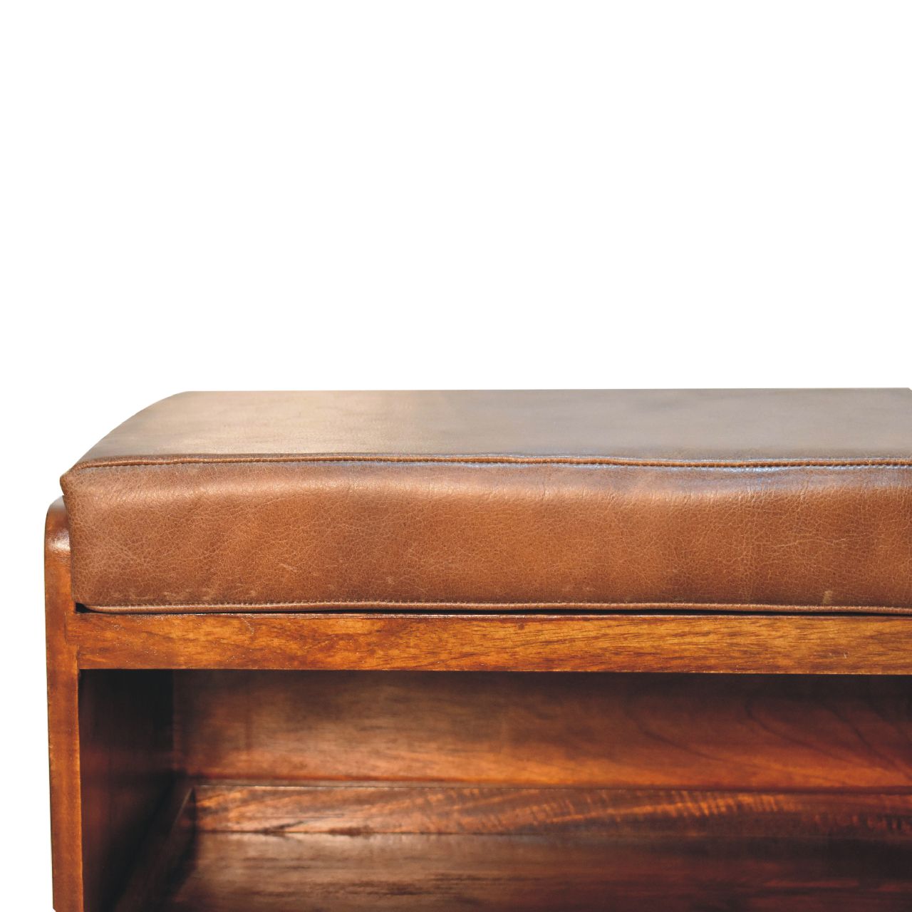 Banc à chaussures buffle châtaigne
