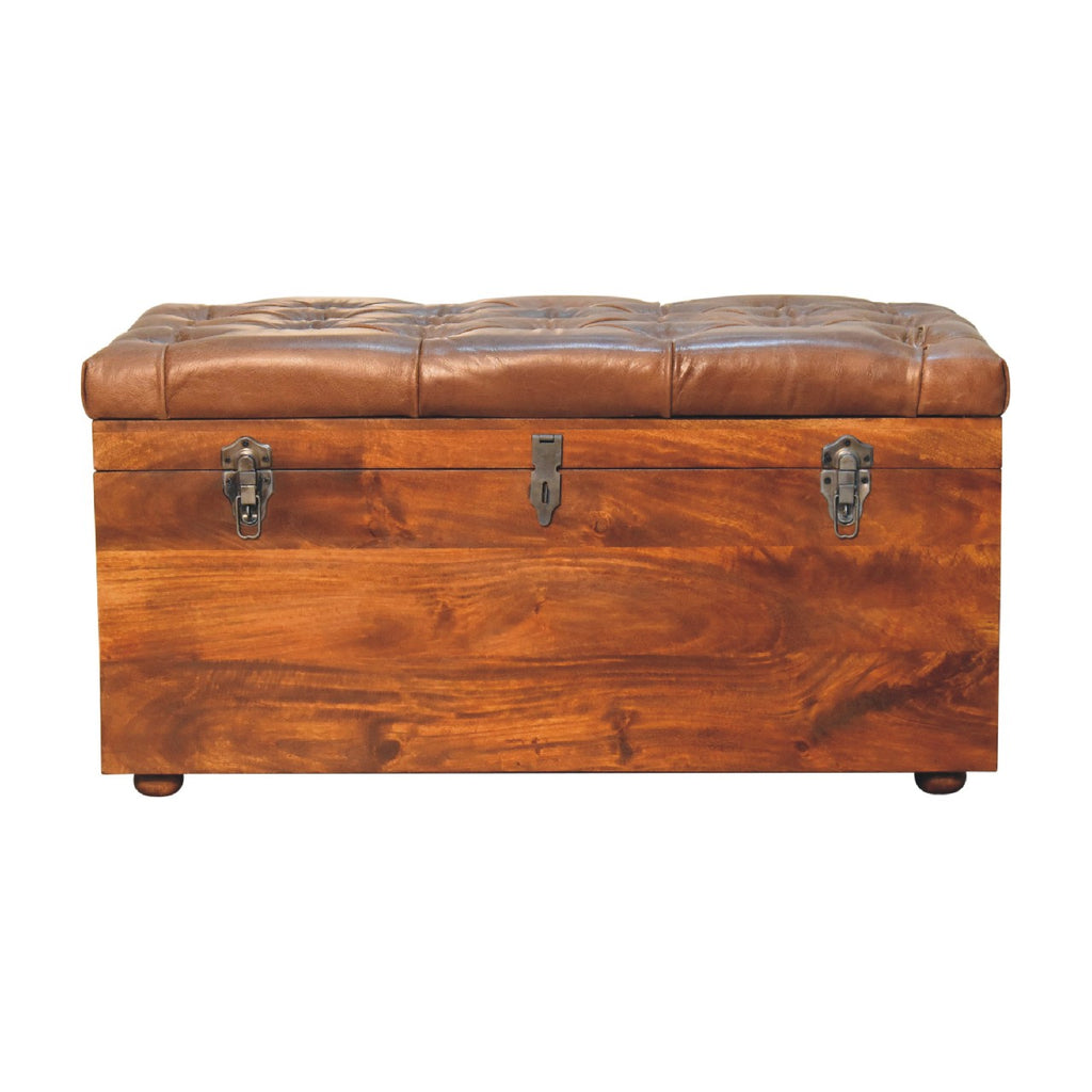 Coffre de rangement buffle châtaigne