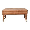 Pouf buffle fauve cuir Castor Legs