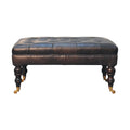 Pouf buffle Ash noir cuir Castor Legs