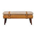 Banc bouclé croisé fauve cuir