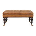 Pouf Noyer De Californie buffle marron cuir Castor Legs