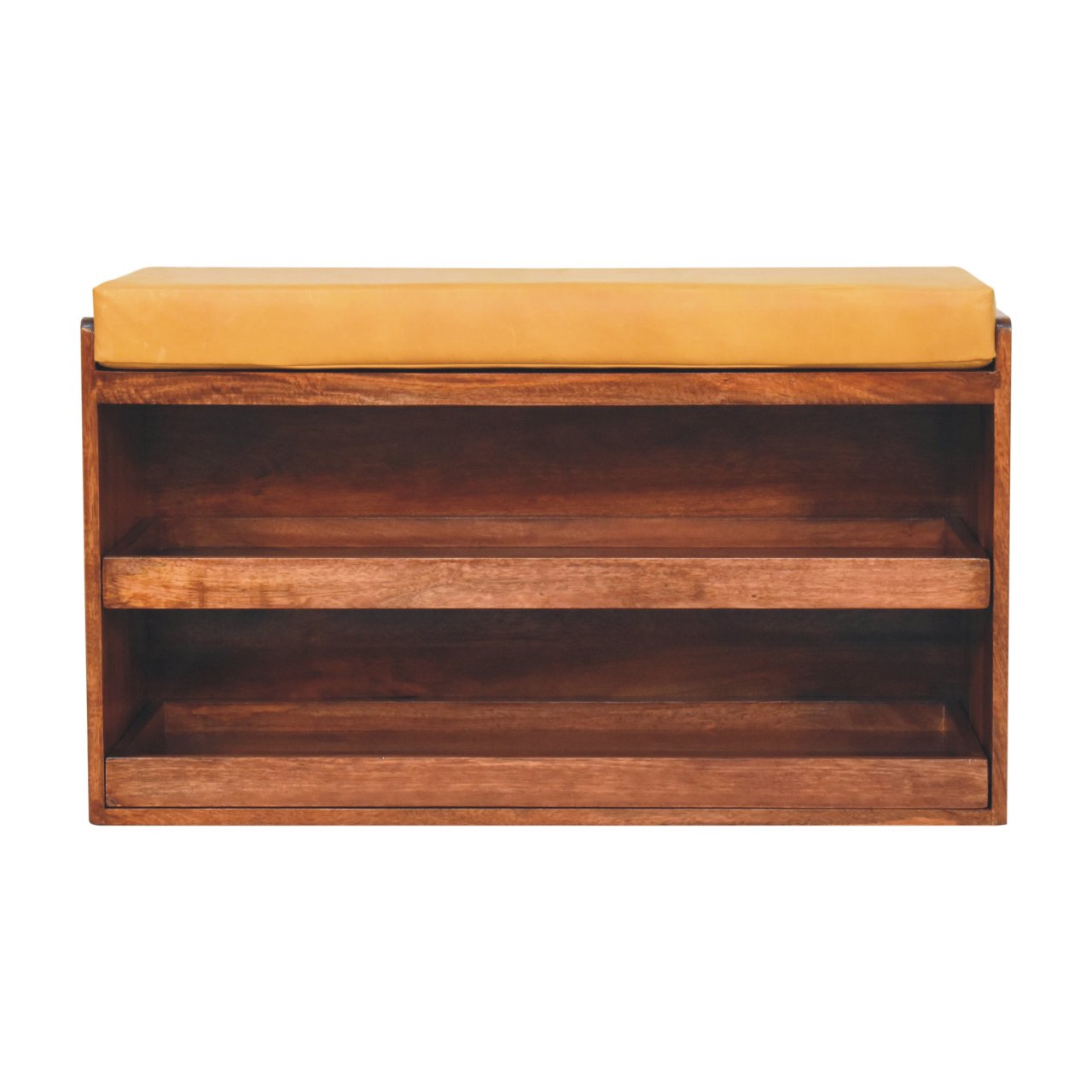 Banc à chaussures buffle miel caramel