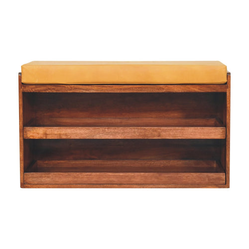 Banc à chaussures buffle miel caramel