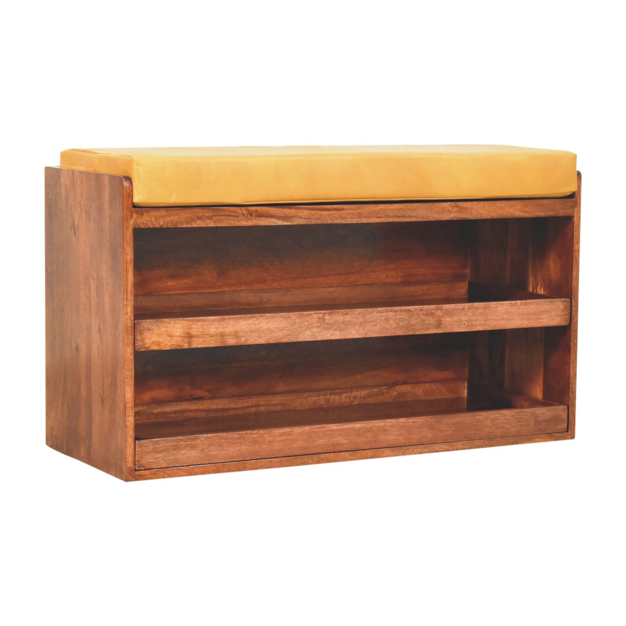 Banc à chaussures buffle miel caramel