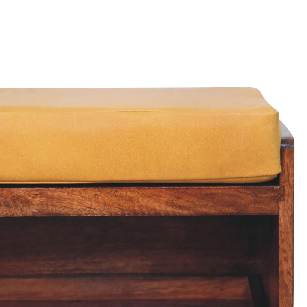 Banc à chaussures buffle miel caramel