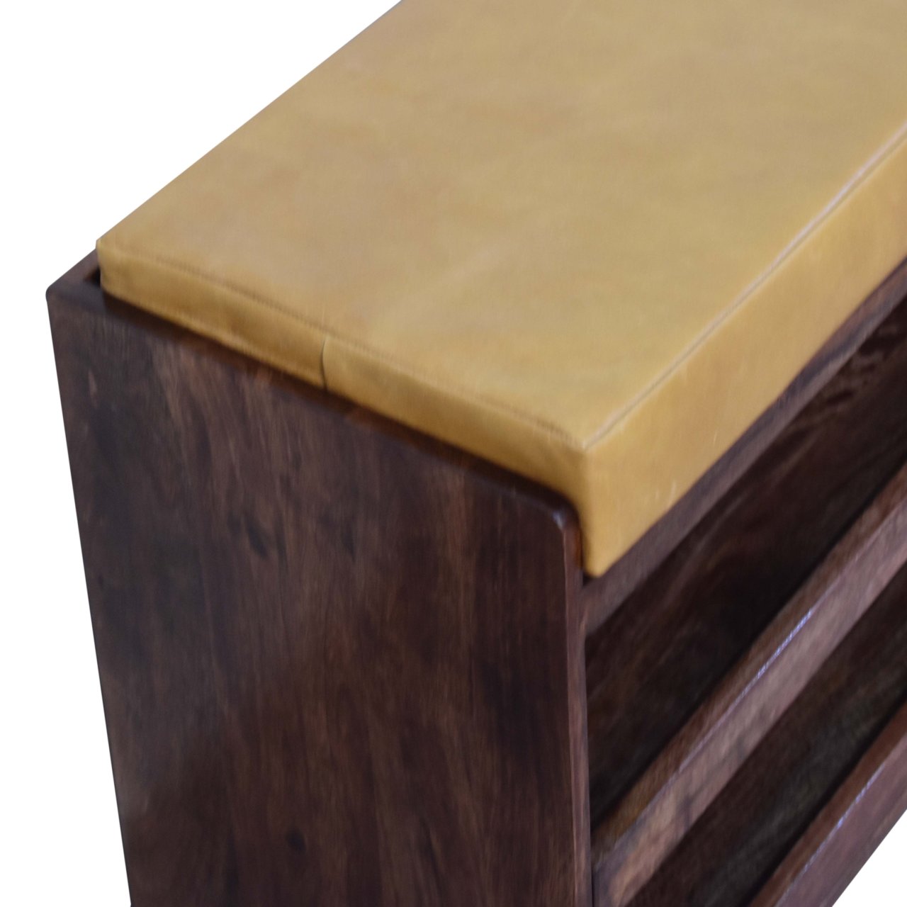 Banc à chaussures buffle miel caramel