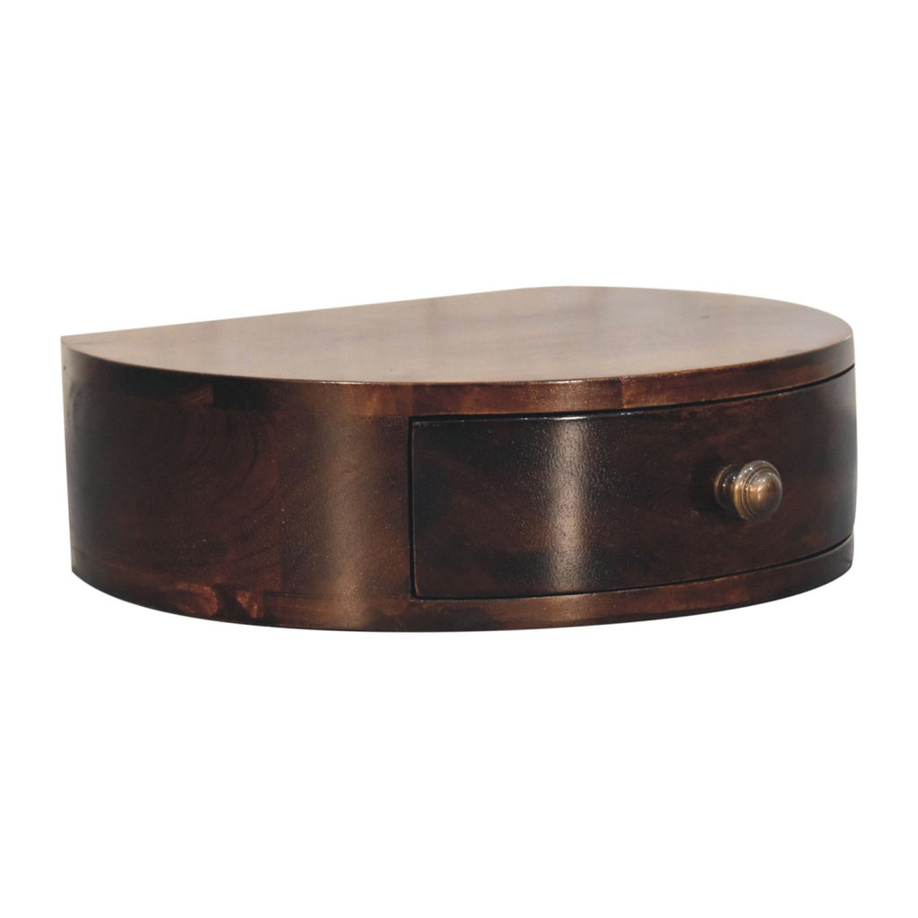 Table de chevet Noyer De Californie mural arrondi