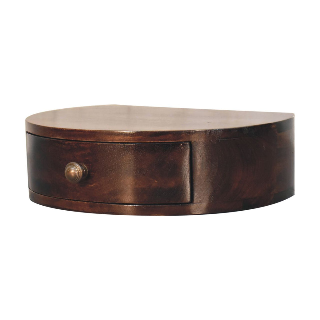 Table de chevet Noyer De Californie mural arrondi