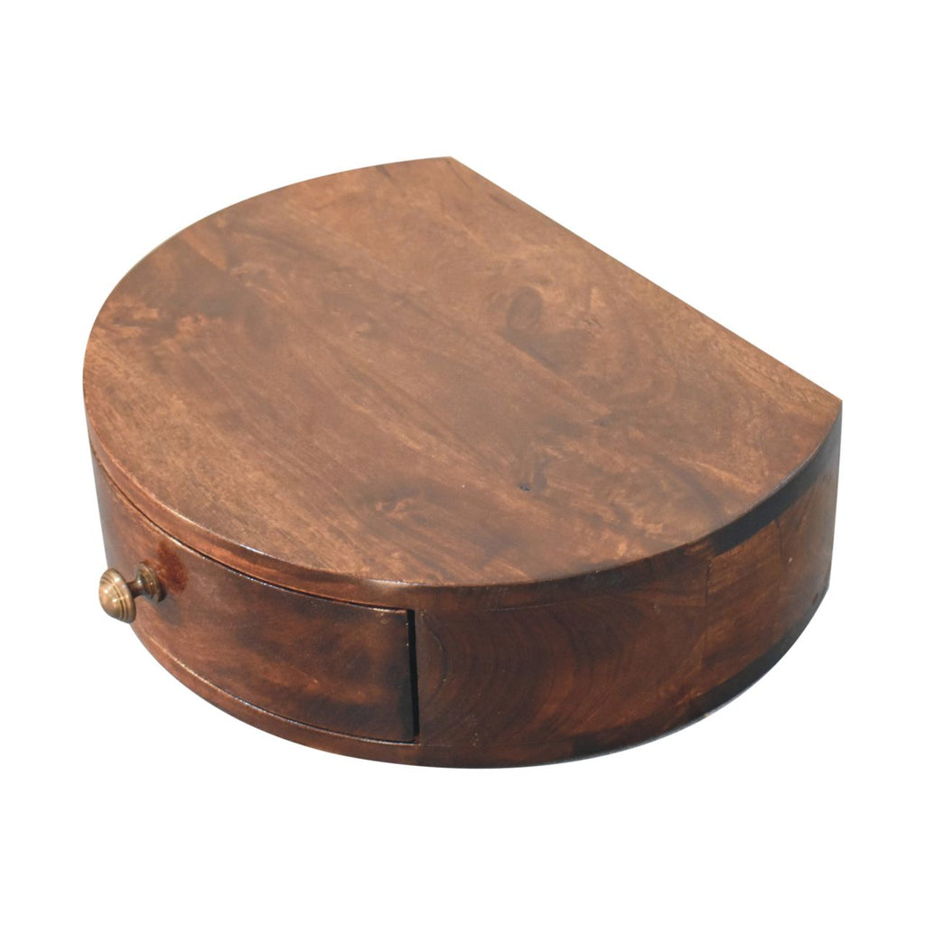 Table de chevet Noyer De Californie mural arrondi