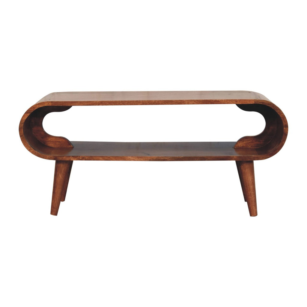 Table basse Amaya scandinave style miel caramel