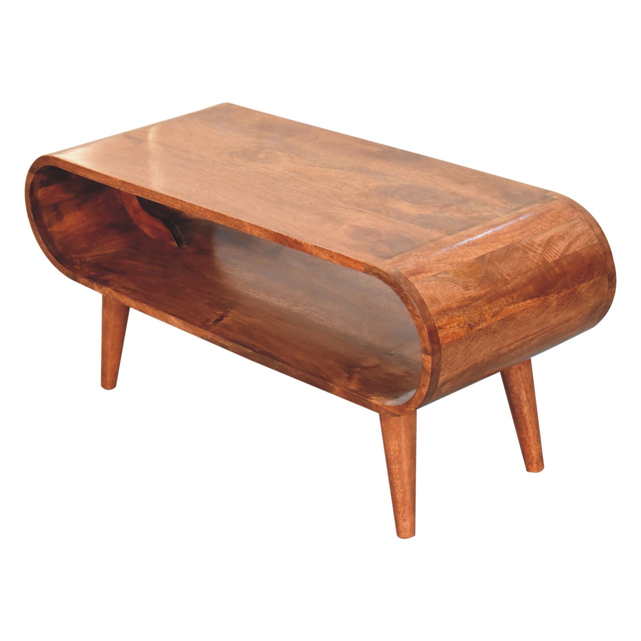 Table basse Amaya scandinave style miel caramel