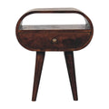 Table de chevet Noyer De Californie circulaire ouvert niche
