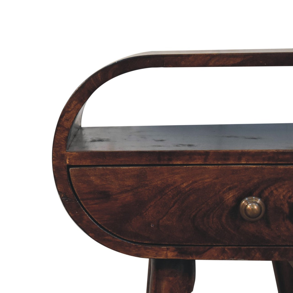 Table de chevet Noyer De Californie circulaire ouvert niche