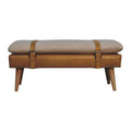 Banc bouclé buffle fauve cuir