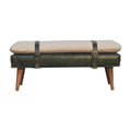 Banc bouclé buffle Vert Olive cuir