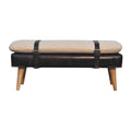 Banc bouclé buffle noir cuir