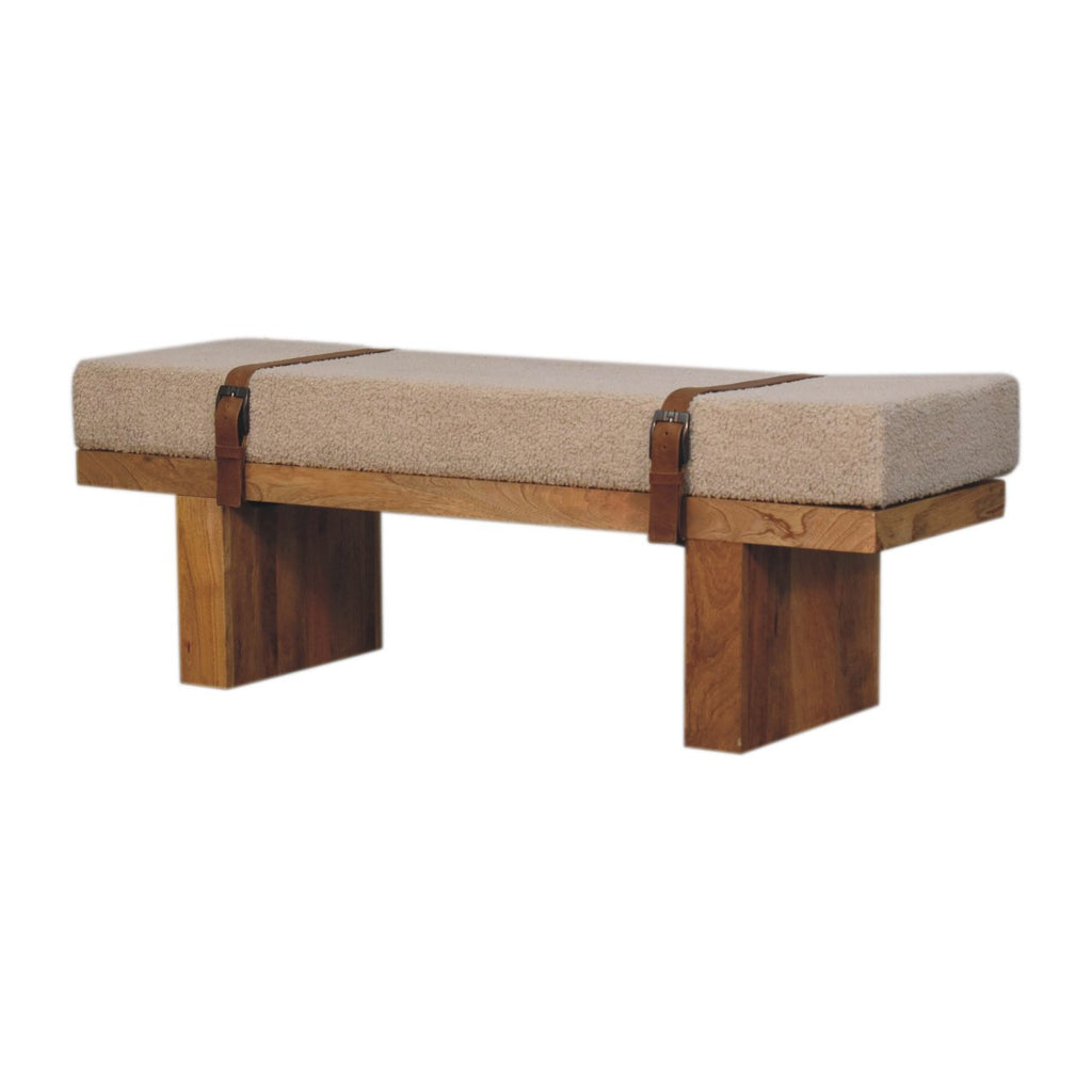 Banc Belmont crème bouclé