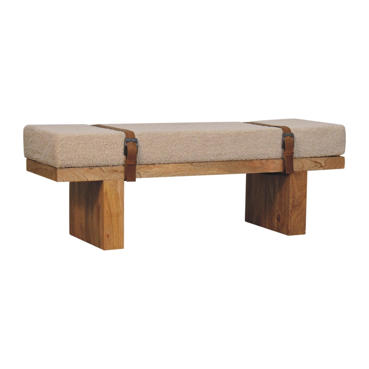 Banc Belmont crème bouclé