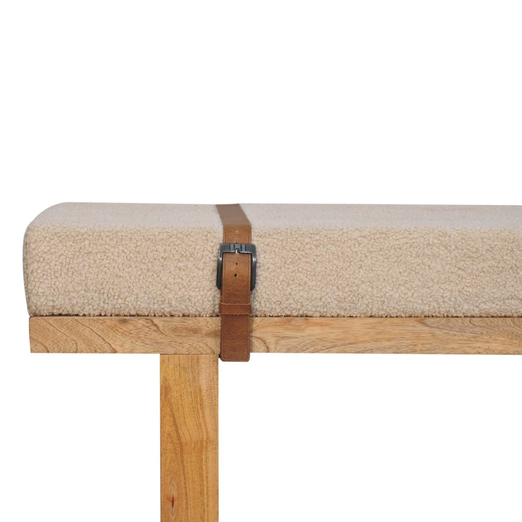 Banc Belmont crème bouclé