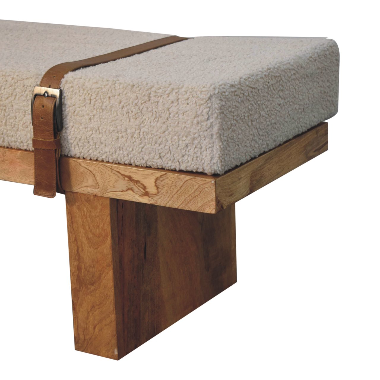 Banc Belmont crème bouclé