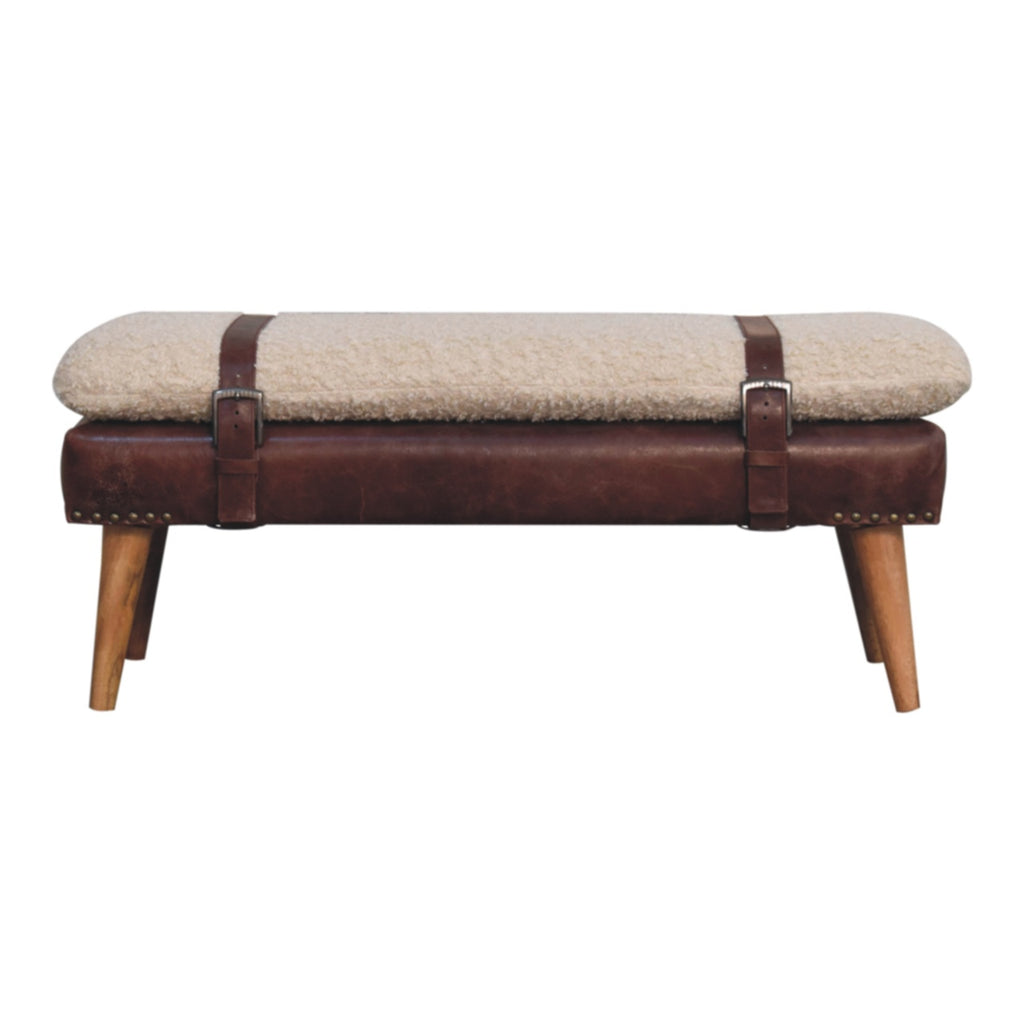 Banc bouclé croisé Mahogany cuir